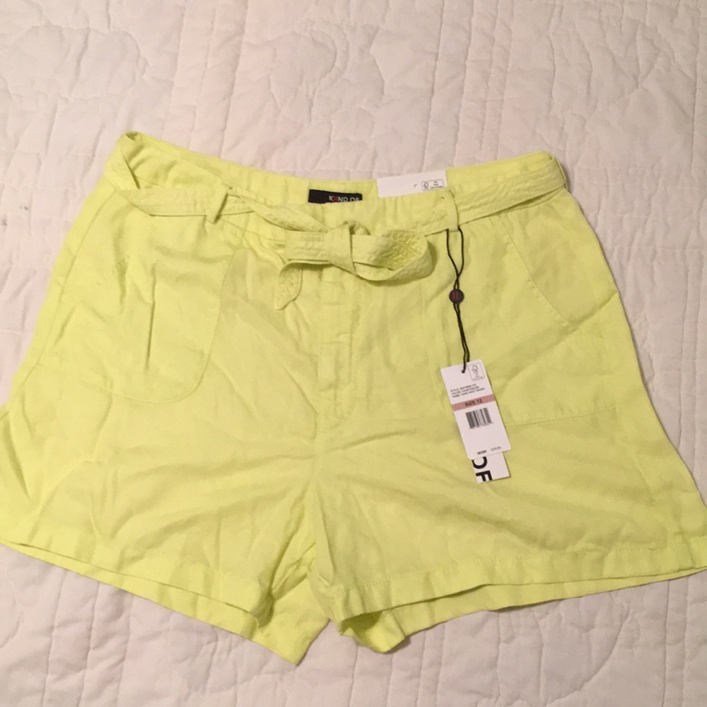 NWT-High waist yellow shorts - 12